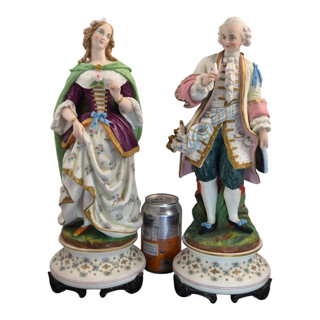 Letu and Mauger, Biscuit Porcelain Figures, 1860s, Ceramic, Set of 2 For Sale - Image 16 of 17