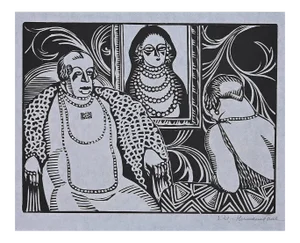 Hermann-Paul, The Meeting, Woodcut Print, 1925