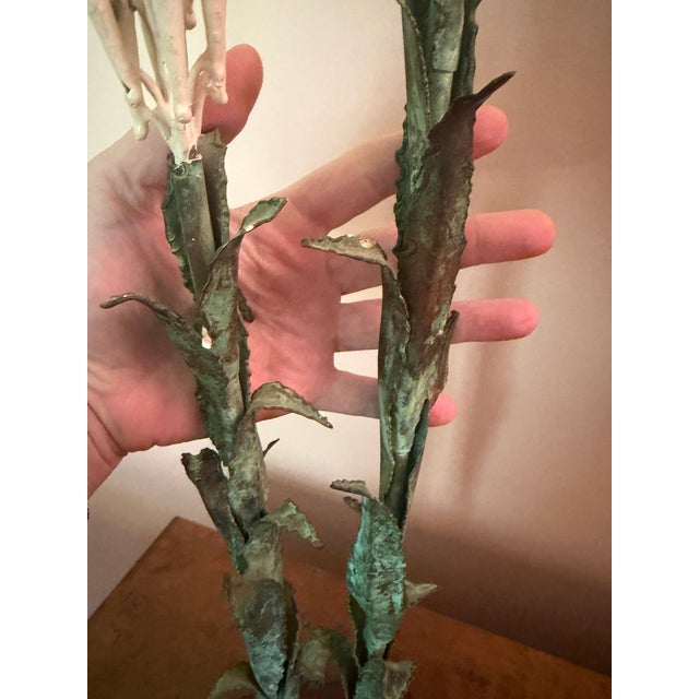 1960s Mid Century Modern Hing Woo Pang Brutalist Floral Sculpture For Sale - Image 5 of 7