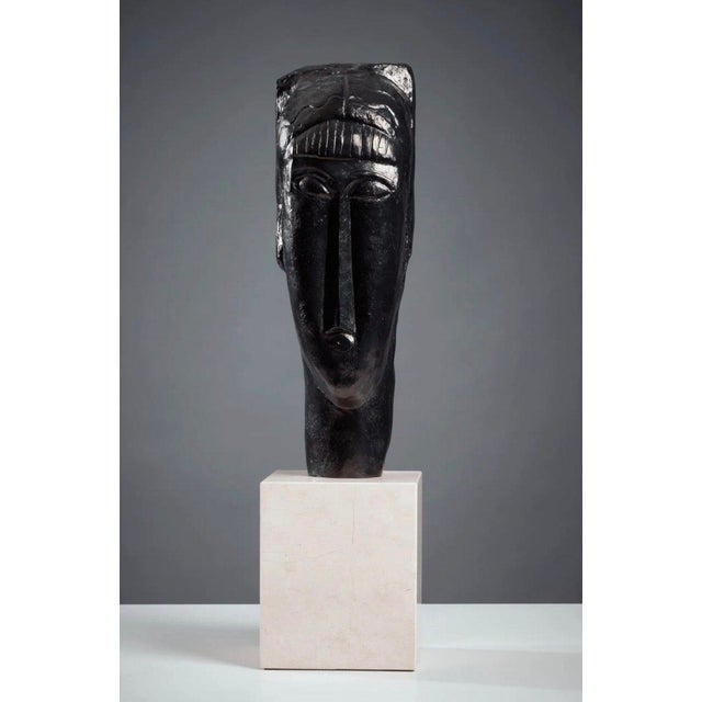 Amedeo Modigliani (1884-1920) Sculpture "Head of a Young Girl with Bangs" For Sale