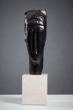 Amedeo Modigliani (1884-1920) Sculpture "Head of a Young Girl with Bangs"