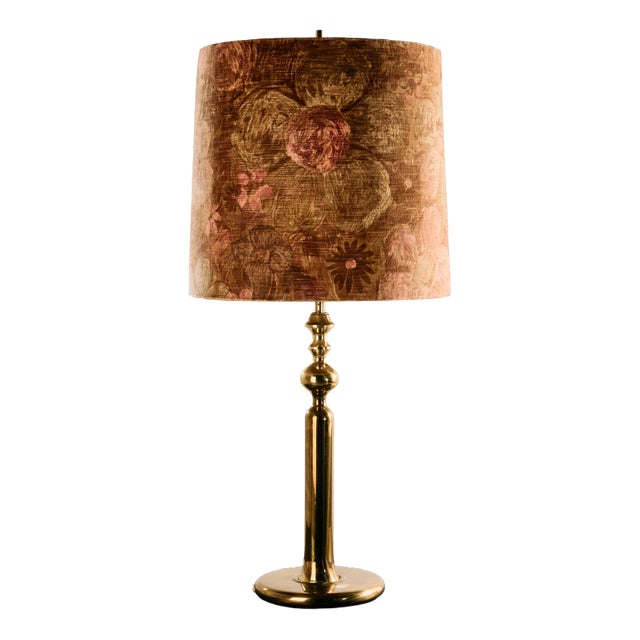 Vintage Brass Table Lamp, 1970s For Sale