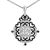 Embrace an air of sophisticated mystery with this magnificent pendant necklace, masterfully crafted from .925 sterling...