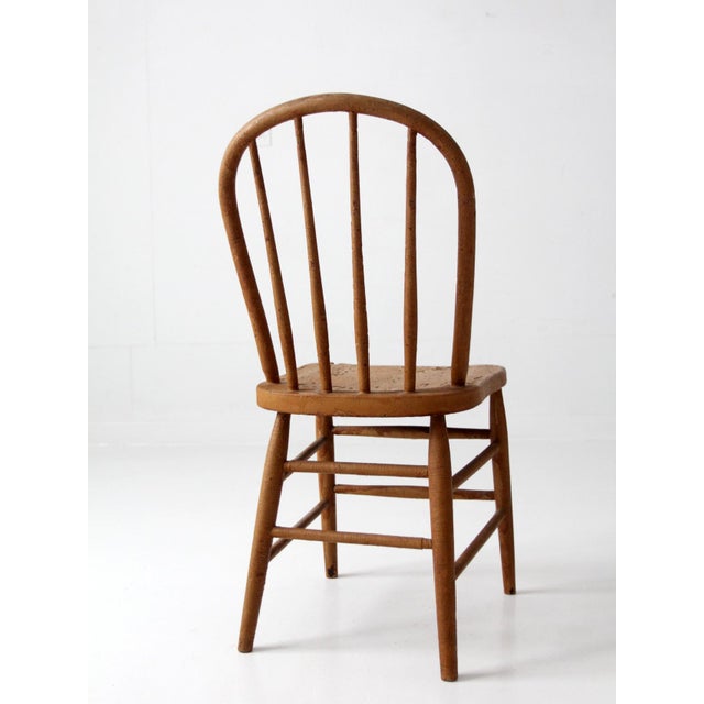 Antique Painted Windsor Bow Back Farmhouse Chair For Sale - Image 13 of 16