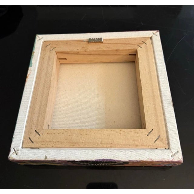 Elizabeth Lamb Original MIXED Media Collage Art On Canvas 8x8 Excellent condition Signed by Artist The product is an...