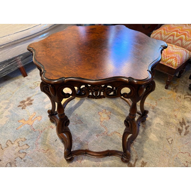 1930s French Walnut Center Table For Sale - Image 4 of 6