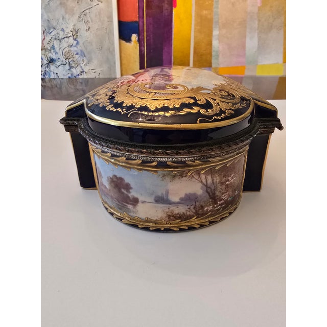 Antique Sevres Museum 24k Gold Porcelain Jewel Box For Sale In Boston - Image 6 of 12