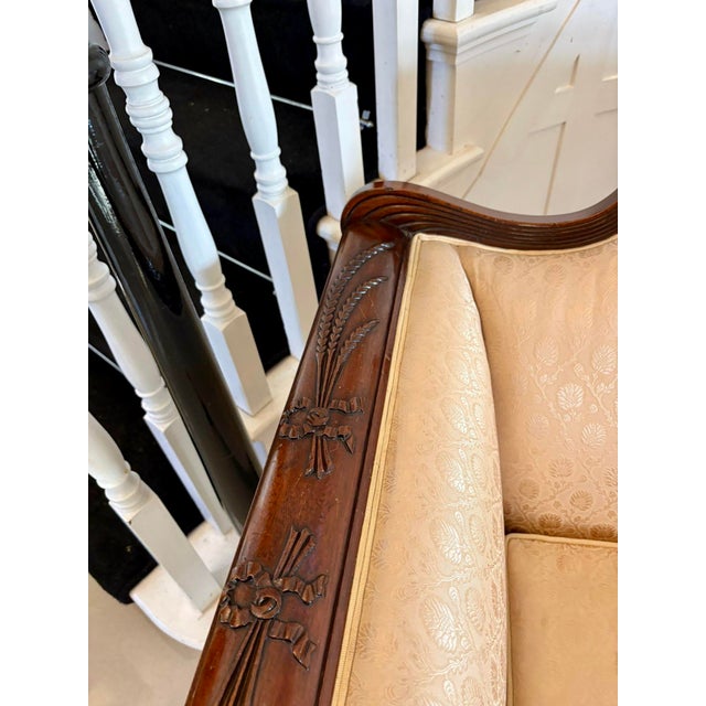 Antique Victorian Regency Style Mahogany Carved Sofa, 1880 For Sale - Image 6 of 15