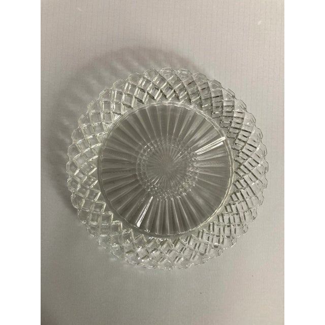 Vintage set of 2 clear cut glass plates 9.5"D , No makers mark, in excellent condition.