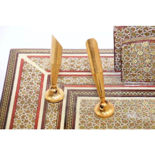 Green VIntage Persian Khatam Pen Holder For Sale - Image 8 of 12