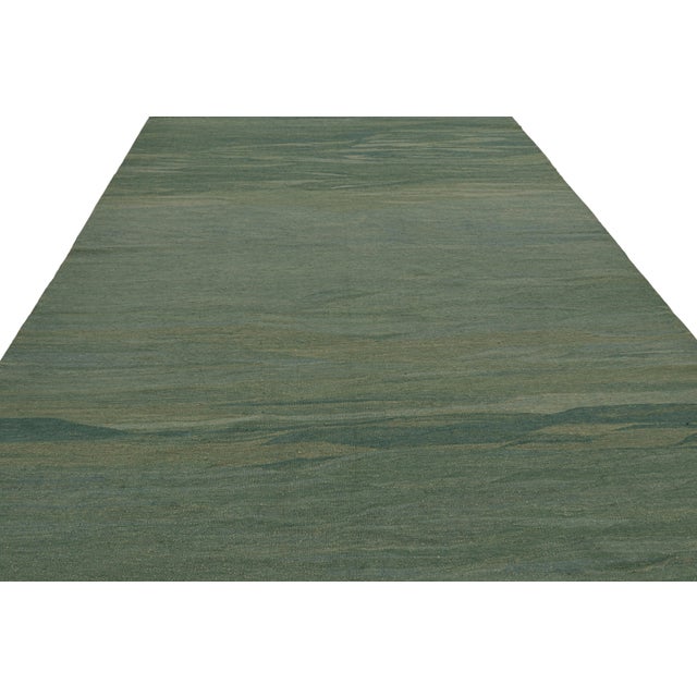 Modern Rug & Kilim’s Modern Kilim Rug, in Teal Tones, With Muted Patterns For Sale - Image 3 of 7