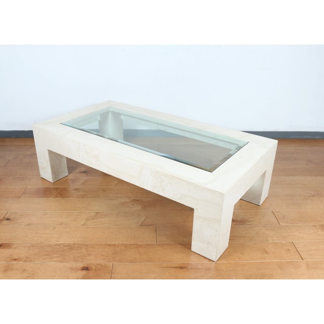 Mid Century Travertine Coffee Table Chairish