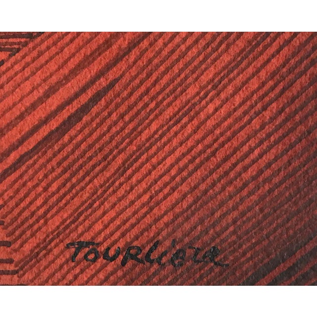 Abstract 1960s French Signed Modernist Silkscreen Print- Michel Tourliere For Sale - Image 3 of 5