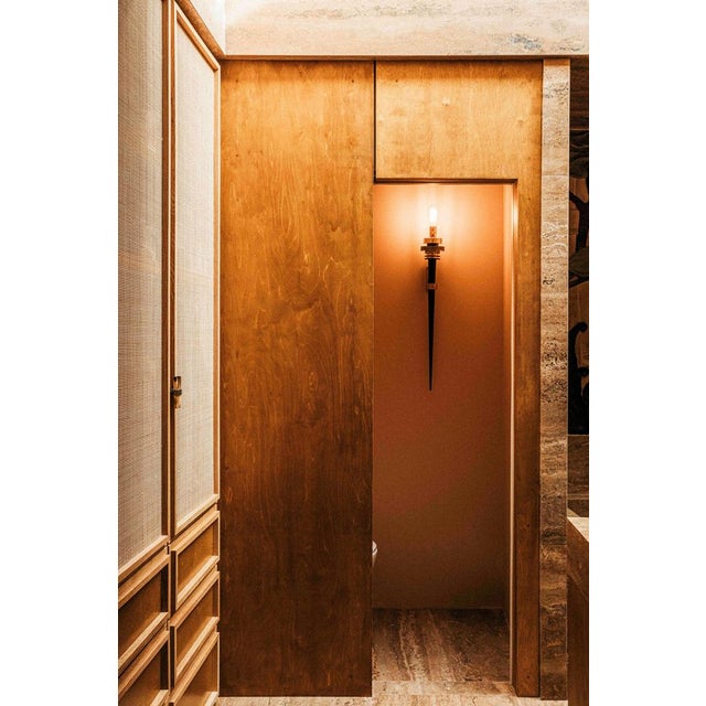 Not Yet Made - Made To Order Torca II Wall Lamp in Brass and Oxidized Wood by Marine Breynaert For Sale - Image 5 of 9