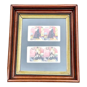 Pair of 19th Century StereoView of Married Couple. Wedding Gift
