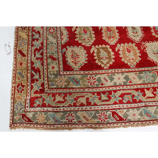 Textile Antique Turkish Oushak Rug For Sale - Image 7 of 8