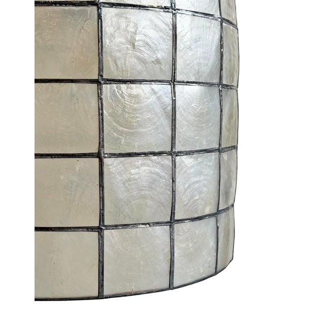 2020s Capiz Shell Bell Pendant Light Medium For Sale - Image 5 of 13