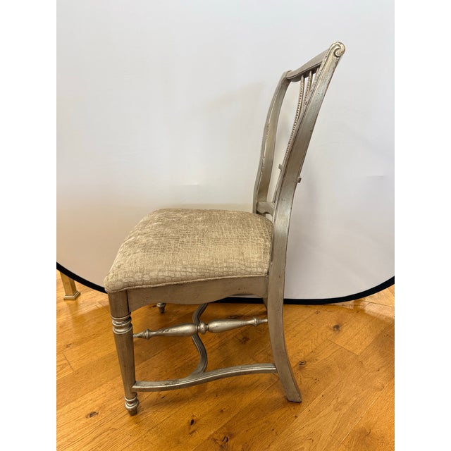 Early 21st Century Set of 6 Habersham Silver Painted Wheat-Back Dining Chairs For Sale - Image 5 of 12