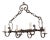 Mid 20th Century French 6-Light Iron Chandelier For Sale