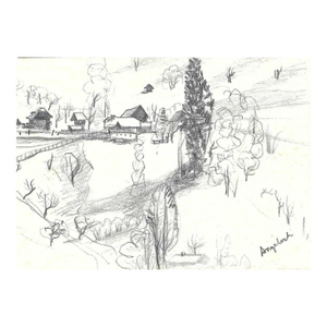 1970s Robert Angeloch Farm Drawing