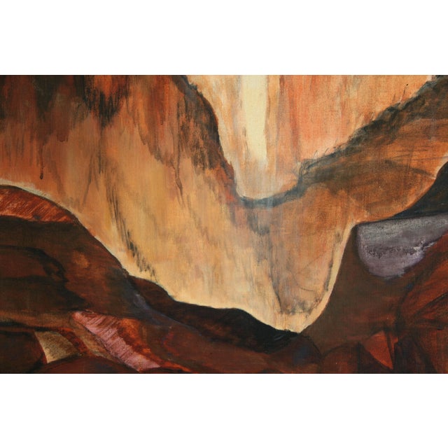 Vintage 1970's Red Rock Canyon Acrylic on Canvas Painting For Sale - Image 4 of 8