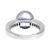 Mikimoto 18k White Gold Silver Akoya Pearl and Diamond Ring, Size 6.5 For Sale - Image 4 of 11