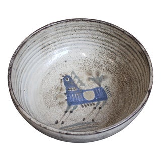 Vintage French Ceramic Bowl by Gustave Reynaud for Le Mûrier, 1960s For Sale