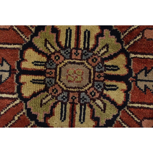 Heriz Rug 8’11” X 12’2” Red Wool Tribal Hand-Knotted Oriental Carpet For Sale - Image 9 of 15