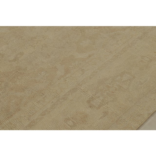 1920s Antique Oushak Rug in Gold and Beige, With Floral Patterns, From Rug & Kilim For Sale - Image 5 of 8