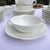 Mid-Century Modern 1990s Villeroy and Boch "Arco Weiss" bone China dishes set // scalloped edge with embossed rim // dishwasher safe fine china // W. Germany For Sale - Image 3 of 9
