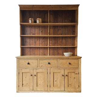English Pine Waterfall Shelf With Cabinets (Hutch) - Circa 1880 For Sale