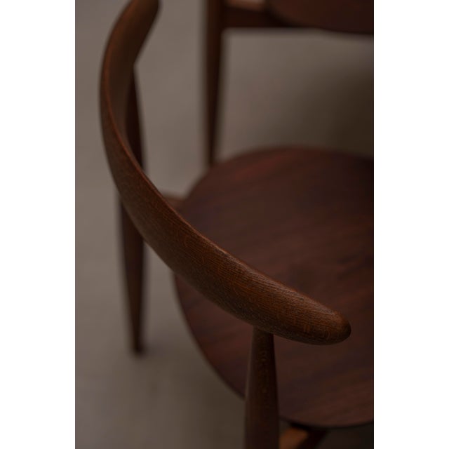 Heart Dining Set by Hans J. Wegner for Fritz Hansen, 1960s, Set of 7 For Sale - Image 15 of 18