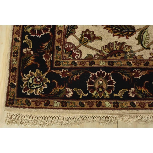 Agra Runner 3’11” X 11’11” Ivory Wool Traditional Hand-Knotted Oriental Rug For Sale - Image 10 of 13