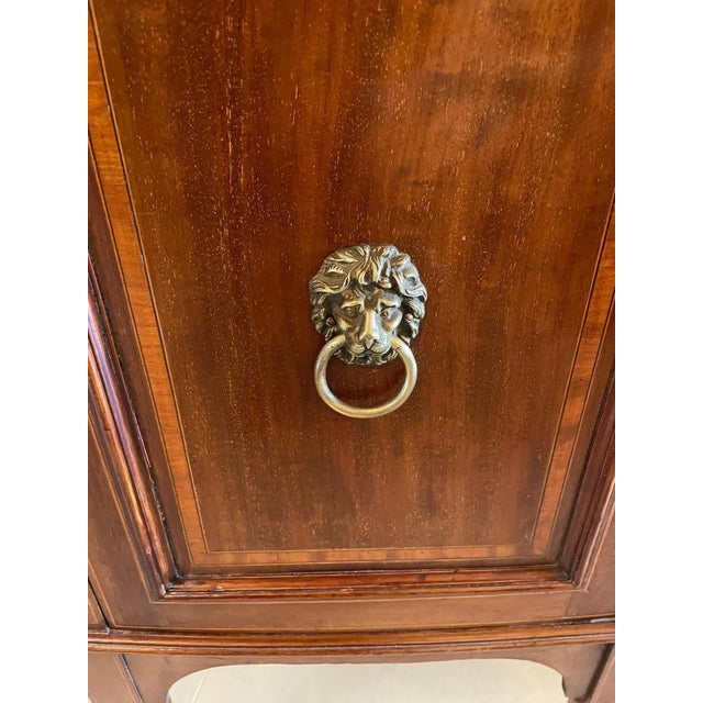 Antique Edwardian Inlaid Mahogany Bow Fronted Sideboard For Sale - Image 11 of 18