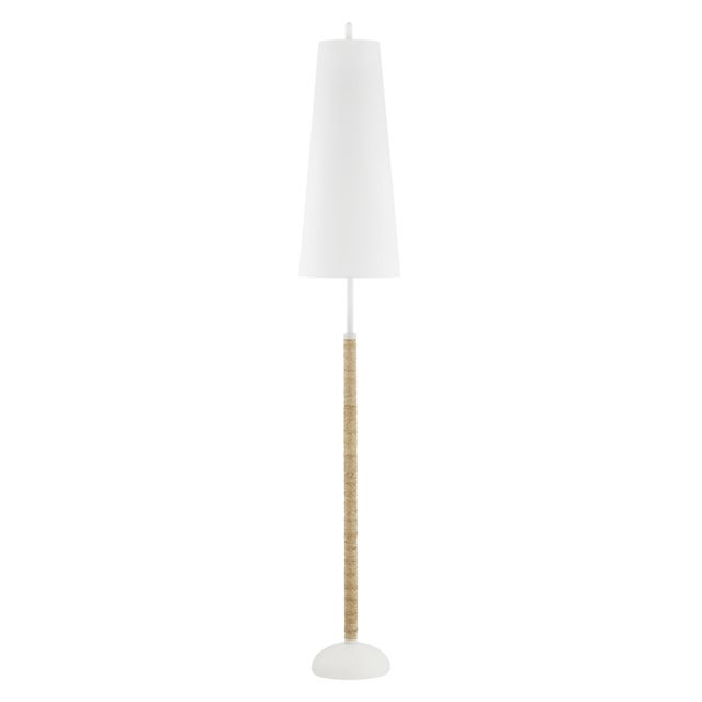 The definition of modern coastal style, Mariana features a rattan-wrapped textured white frame and crisp white linen...