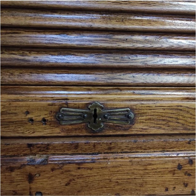 Wood Antique Tambour Cabinet For Sale - Image 7 of 10