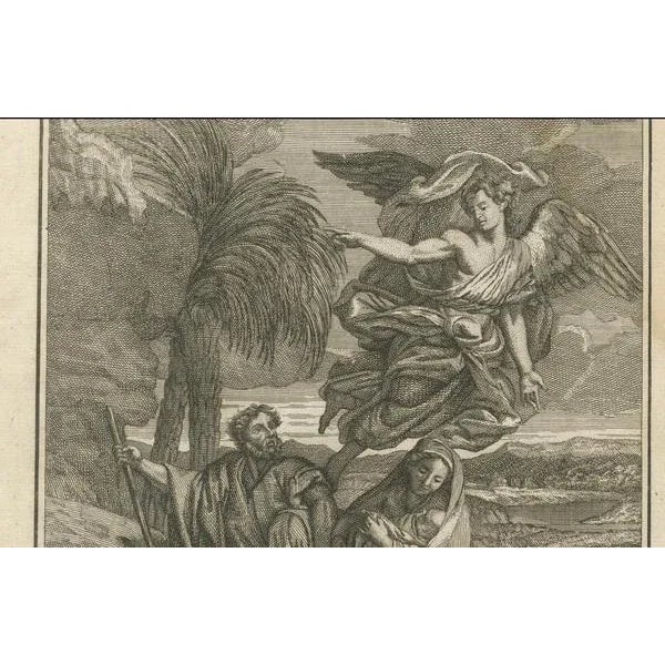 Paper E. Smith & Rooker, Biblical Illustrations: Adoration, Flight to Egypt & Christ's Baptism, 1735, Prints, Set of 3 For Sale - Image 7 of 10