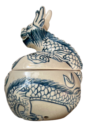 Dragon Jar in Hand-Painted Porcelain, 20th Century