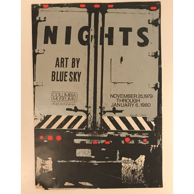 Printmaking Materials 1970s Vintage Pop Art Painter Blue Sky Exhibition Lithograph For Sale - Image 7 of 7