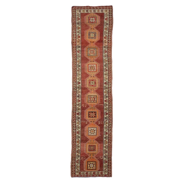 Textile Vintage Herki Runner Rug For Sale - Image 7 of 7