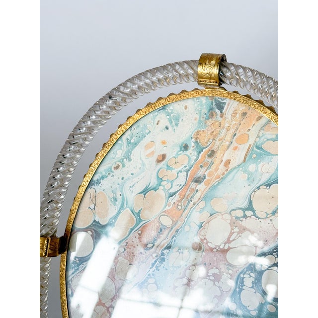 Carlo Scarpa 1930's Art Deco Murano Glass Twisted Rope and Brass Picture Frame, in the Style of Carlo Scarpa by Venini For Sale - Image 4 of 17