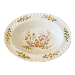 Late 19th Century Aynsley Cottage Garden Fine Bone China Bowl Serving Dish Oval Vegetable Bowl, Made in England