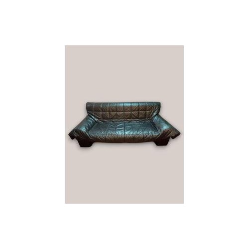Vintage Coralba Sofa Bed in Black Leather and Light Fabric, 1970s, in Good conditions. Designed 1970 to 1979