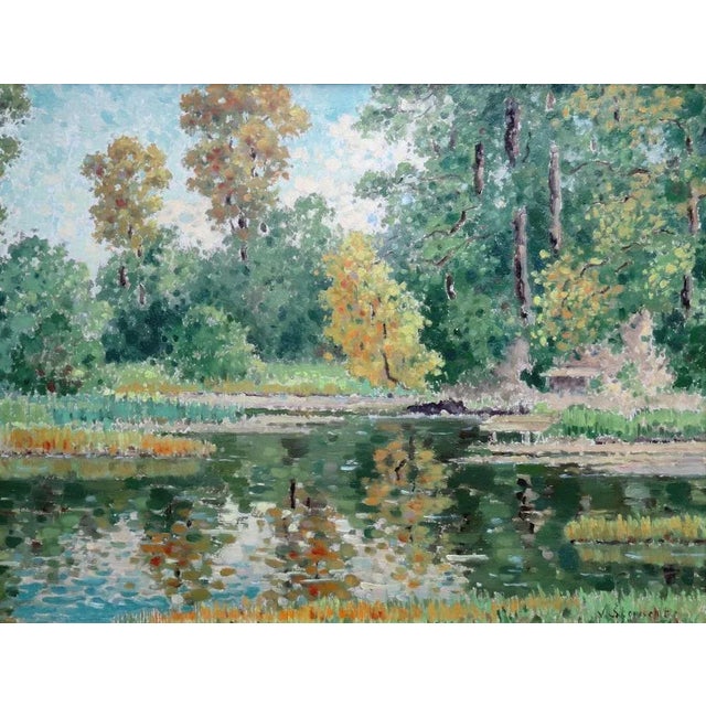 Vera Steinerte-Berzina, Autumn Landscape, Oil on Cardboard For Sale - Image 8 of 8