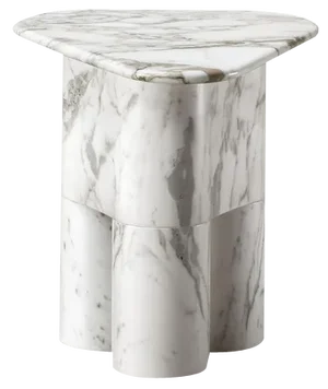 Small Tria White Marble Side Table by Lorenza Bozzoli