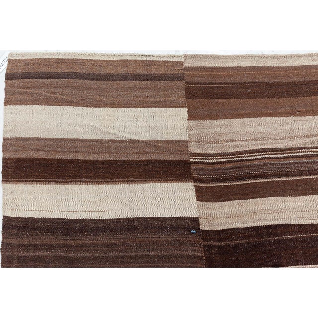 Beige Doris Leslie Blau Vintage Striped Light Beige Hand-Knotted Wool Rug For Sale - Image 8 of 11