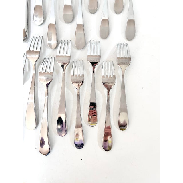 Wallace Flatware Set – Modern Teardrop Pattern, 18/10 Stainless Steel - Minimalist Table Setting – Service for Four For Sale - Image 11 of 12