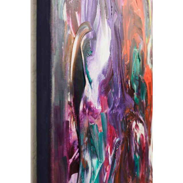 Textile "There Are Occasional Moments of Calm, but They Are Brief" Large Abstract Oil Painting by Simon Findlay For Sale - Image 7 of 12