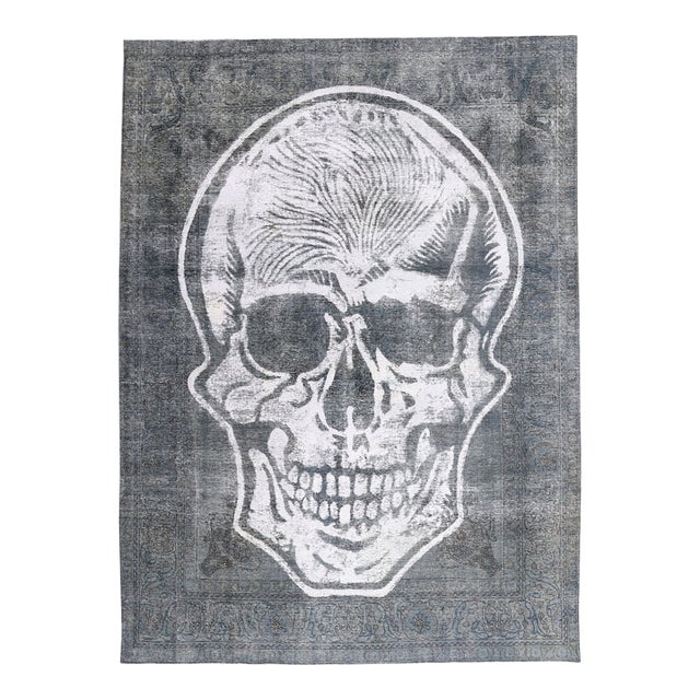 Vintage Overdyed Skull Rug, 09'08 X 13'01 For Sale