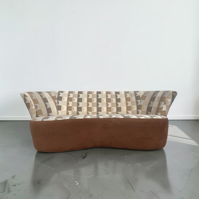 Textile Weiman Style Modern Curved Full-Back Sofa For Sale - Image 7 of 10